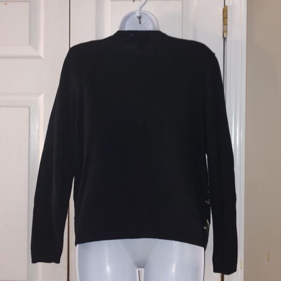 Alfred Dunner Petite 2 in 1 giraffe jungle black tan cardigan sweater combo Sz M - Picture 6 of 9